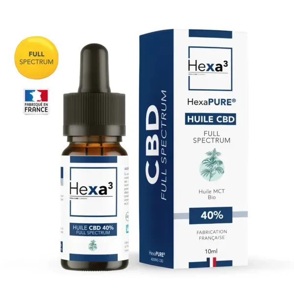 Huile CBD 40% Full Spectrum MCT Bio 10ml - HEXA3