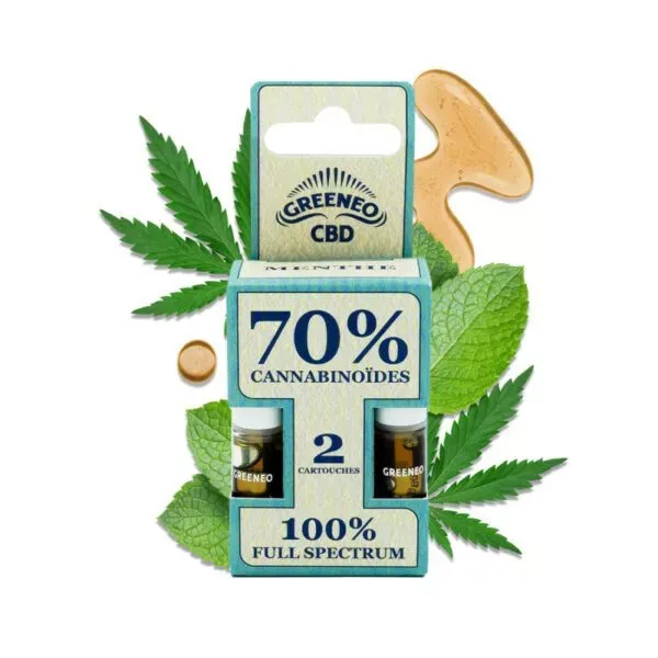 Cartouches CBD Menthe 70% - GREENEO