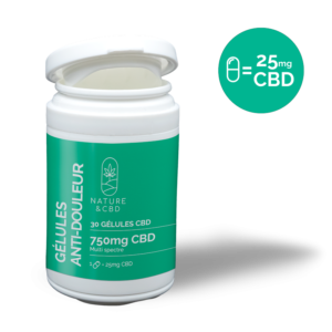 Gélules CBD Anti-Douleur 25mg - NATURE & CBD
