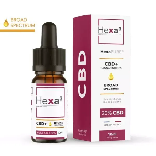 Huile CBD 20% Broad Spectrum Bio 10ml - HEXA3