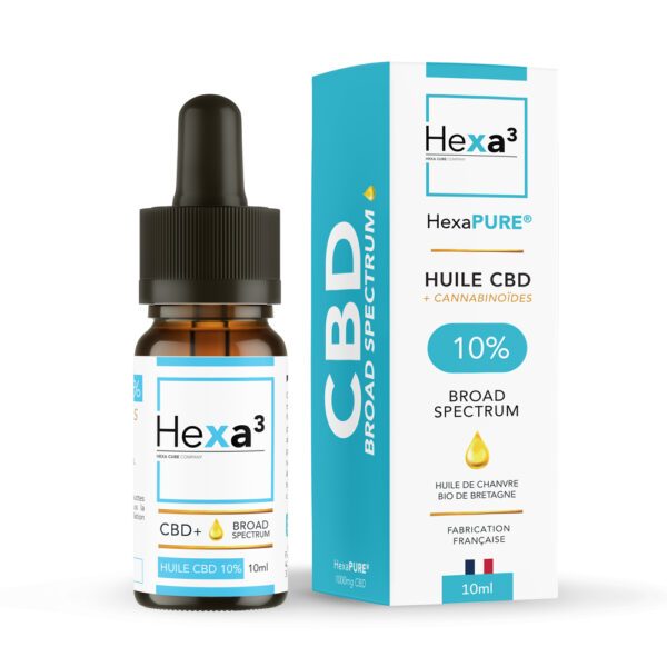 Huile CBD 10% Broad Spectrum Bio 10ml - HEXA3