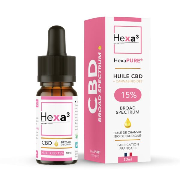 Huile CBD 15% Broad Spectrum Bio 10ml - HEXA3