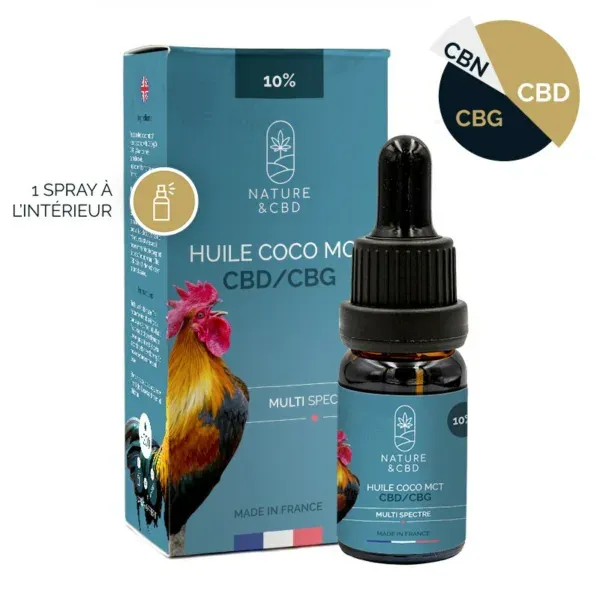 Huile CBD/CBG Coco MCT 10% 10mL - NATURE & CBD