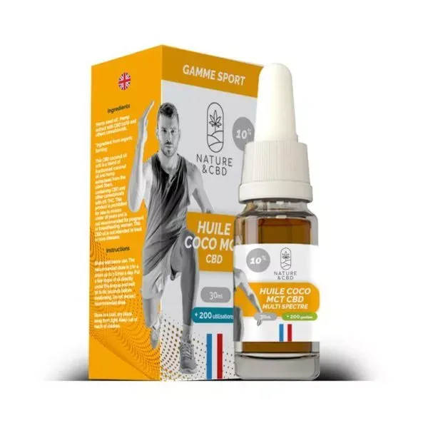 Huile CBD MCT Coco 10% Sport 10mL - NATURE & CBD