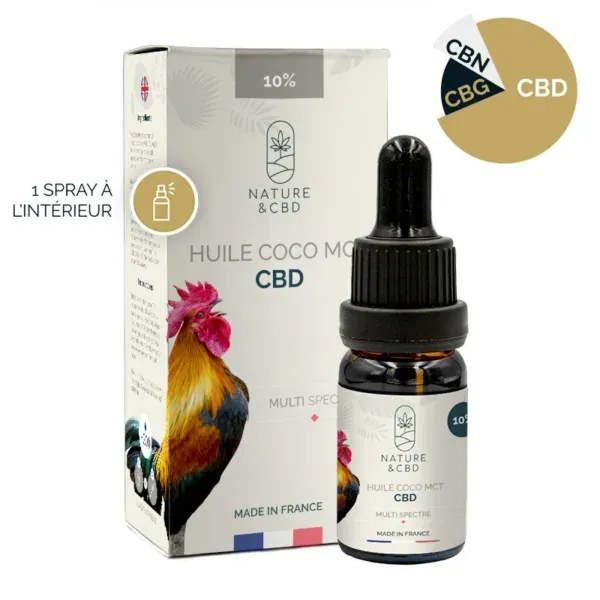 Huile CBD Coco MCT 10% 10mL - NATURE & CBD