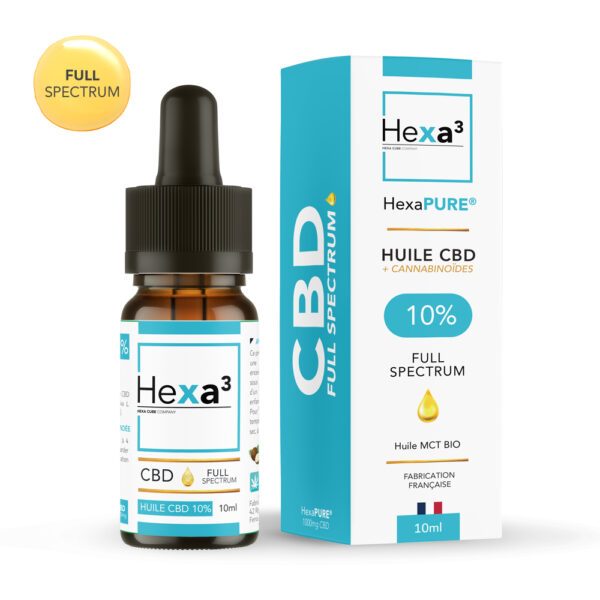 Huile CBD 10% Full Spectrum MCT Bio 10ml - HEXA3