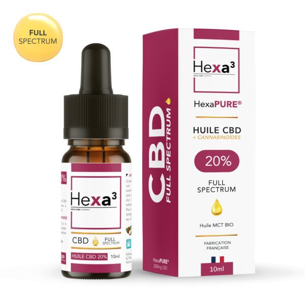 Huile CBD 20% Full Spectrum Bio 10ml - HEXA3