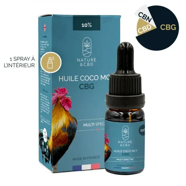 Huile CBG Coco MCT 10% 10mL - NATURE & CBD