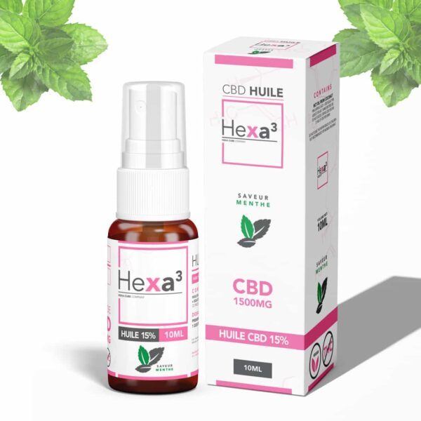 Huile MCT CBD 15% Menthe 10ml Spray - HEXA3