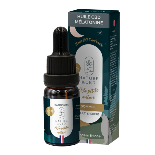 Huile CBD 20% Multi Spectre Mélatonine Sommeil 10ml - NATURE & CBD