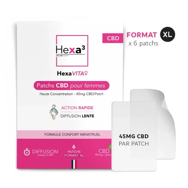 Patchs CBD 45mg Femmes Confort Menstruel - HEXA3