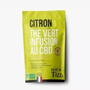 Thé vert Chun Mee bio infusion au CBD citron Rest In Tizz pas cher